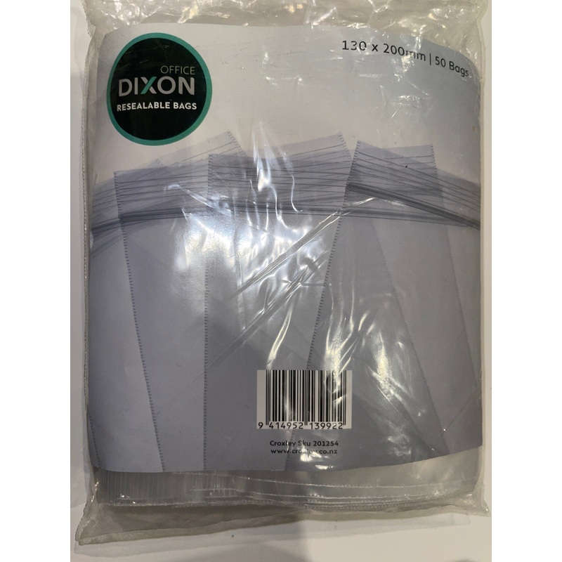 Dixon resealable bags 130 x 200mm/50bags