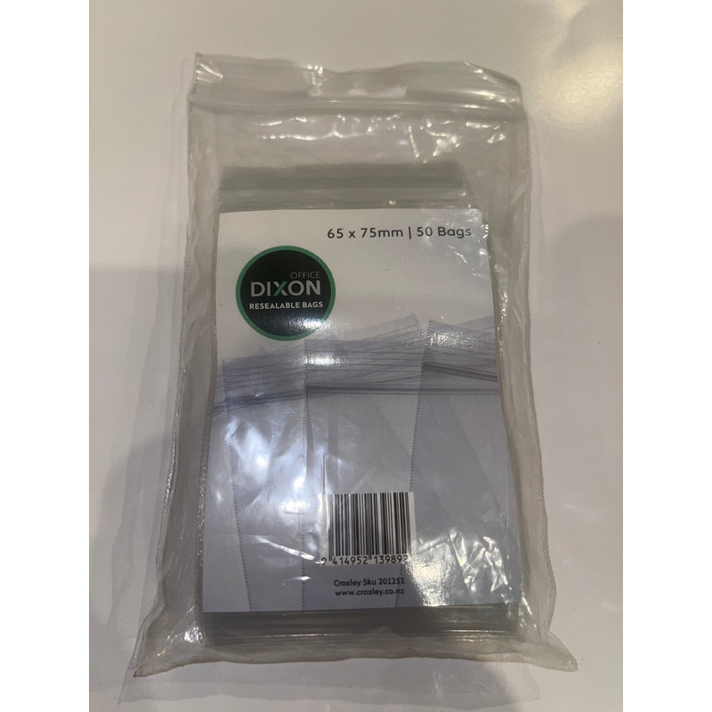 Dixon Resealable Bags (65 x 75mm, 50 Bags)