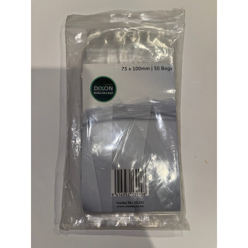 Dixon Resealable Bags (75 x 100mm, 50 Bags)