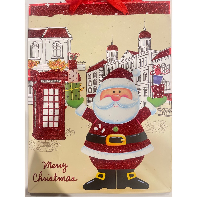 Festive Santa Christmas Gift Bag- Assorted