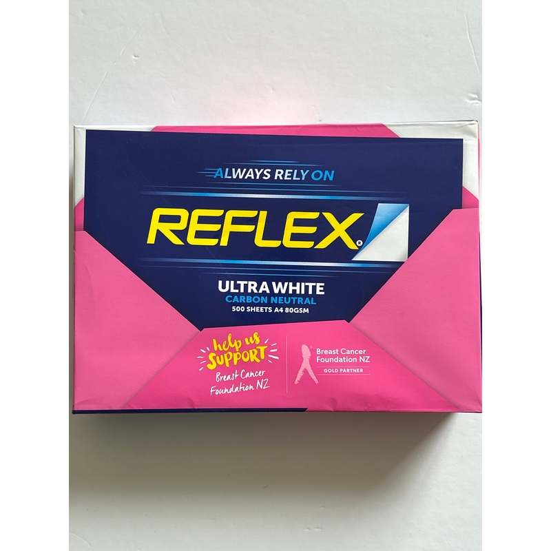 Reflex Ultra White A4 Paper (80 GSM, 500 Sheets) – Breast Cancer Foundation NZ Support Edition