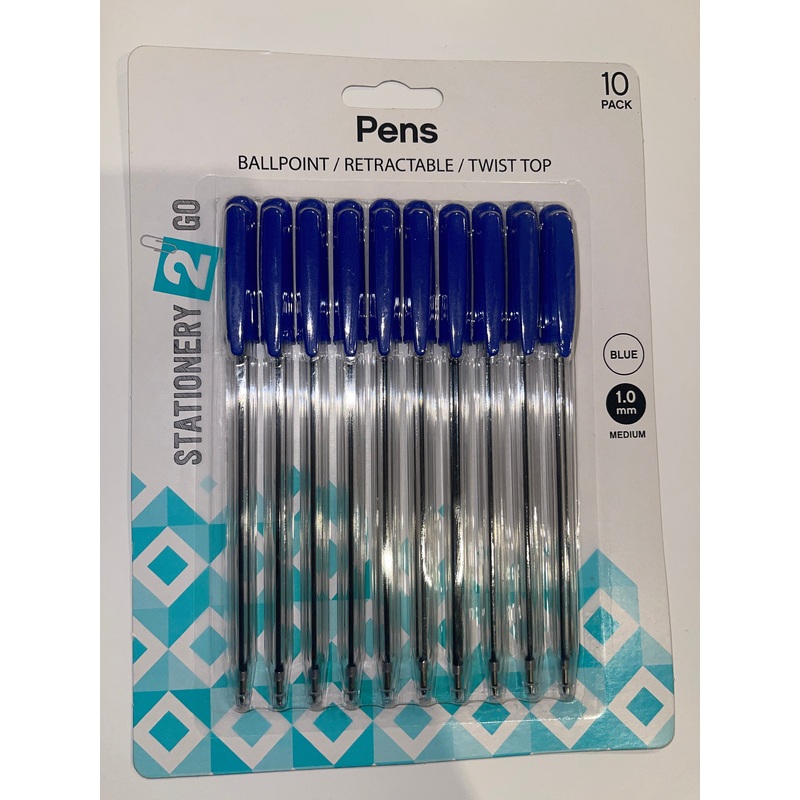 Stationery 2 Go – Blue Ballpoint Pens (10-Pack)