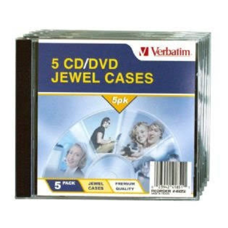 Verbatim CD/DVD Jewel Cases – 5 Pack