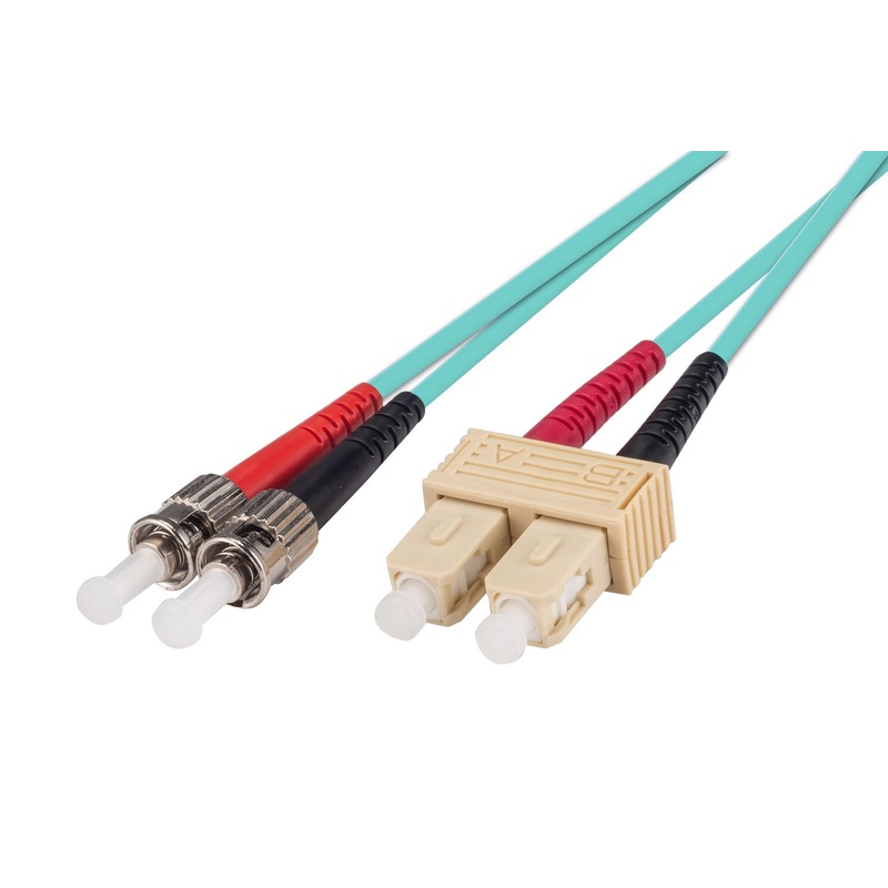 DYNAMIX 0.5M 50u SC/ST OM3 Fibre Lead (Duplex, Multimode) Aqua LSZH Jacket