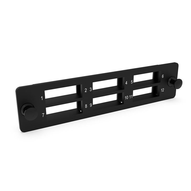 DYNAMIX SC Duplex/LC Quad 6 Port Plate Unloaded, 2x Tier Screw less Design, Black Colour. For Use with FPP3P