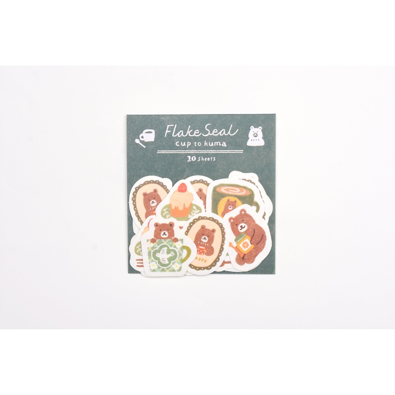 Furukawa Paper Flake Stickers – Cup and Bear