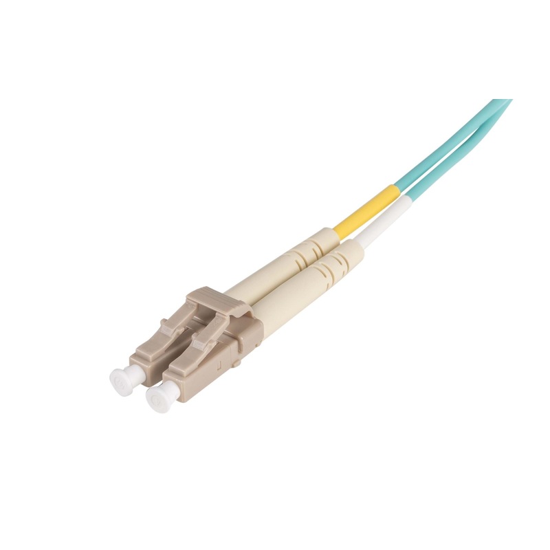 DYNAMIX 0.5M 50u LC/LC OM3 Fibre Lead (Duplex, Multimode) Aqua LSZH Jacket