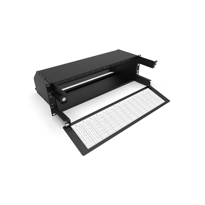 DYNAMIX 3U 19″ 14 Slots LGX Modular Frame. Up to 336 Fibre Optic in LC with Individually Labelled Ports. Compatible with LGX Adapter Plates, MPO Cassettes and Copper Fibre Hybrid Modules.