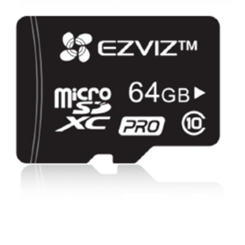 EZVIZ 64GB Professional Micro SD Super Fast Read/Write Class 10 Card Suitable for All Surveillance Cameras & Devices.