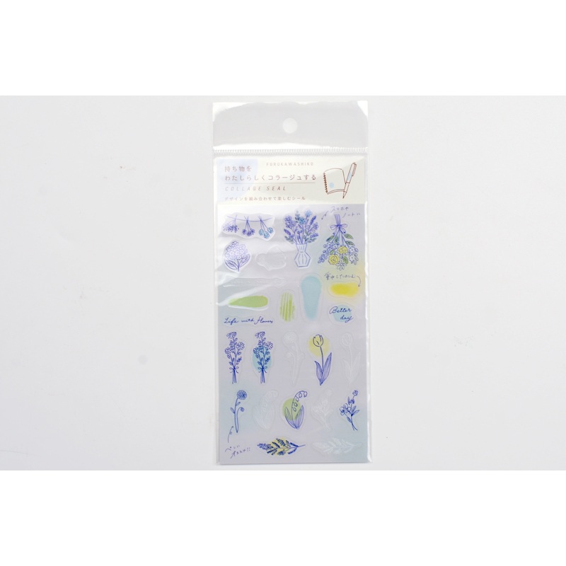 Furukawa Planner Collage Sticker – Blue Flower