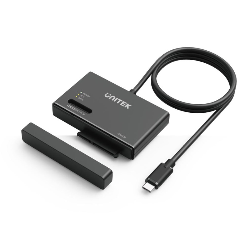 UNITEK NVMe M.2 SSD Enclosure Adapter with 100cm Cable. Supports M Key In Any Sizes M.2 2.5″ / 3.5″ SATA Solid State Drives. Tool-Free. Plug-and-play.