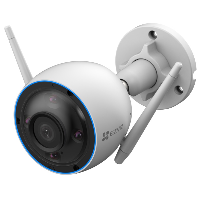 EZVIZ H3 2K Outdoor WiFi Smart Home Camera with Colour Night Vision. 2.8mm Lens, 1/2.7″ Progressive Scan CMOS Smart H.264/H.265, 3D DNR, Digital WDR, Max 30fps, Micro SD card slot (Max. 512GB).