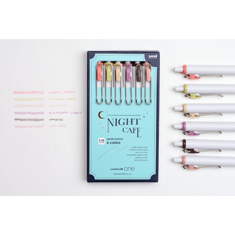 Uni-ball One – Night Cafe – 0.38mm – Set of 6 – Limited Edition