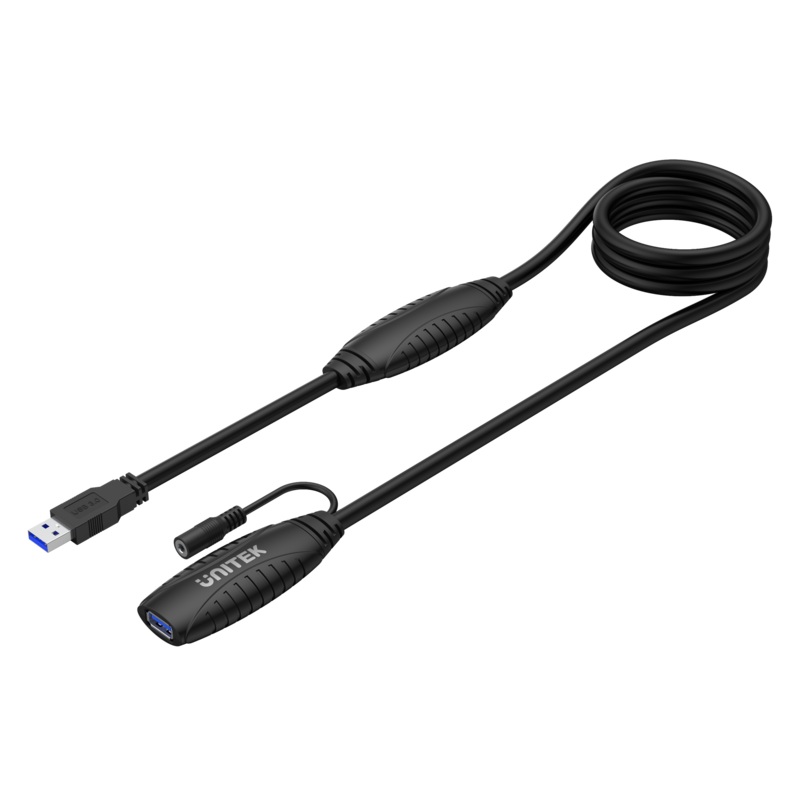 UNITEK 15M USB3.0 Type-A Male to Type-A Female. Built-in USB3.0 Extension Chipset. Plug and Play DataTransferSpeedupto5Gbps Backward compatible with USB2.0/1.1 *Power Adaptor not Included