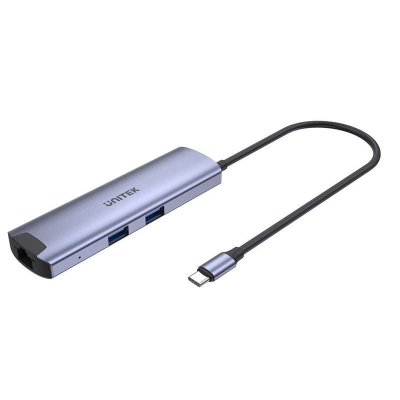UNITEK 6-In-1 USB Mulit-Port Hub with USB-C Connector. Includes USB-C 100W PD, 4K HDMI Port, Gigabit Ethernet RJ45 Port, 2x USB-A & 1x USB-C Ports, LED JUNE Promo – Includes FREE C137W