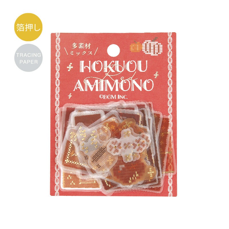 BGM Deco Sticker – Hokuou Amimono (Scandinavian Knitting) – Red