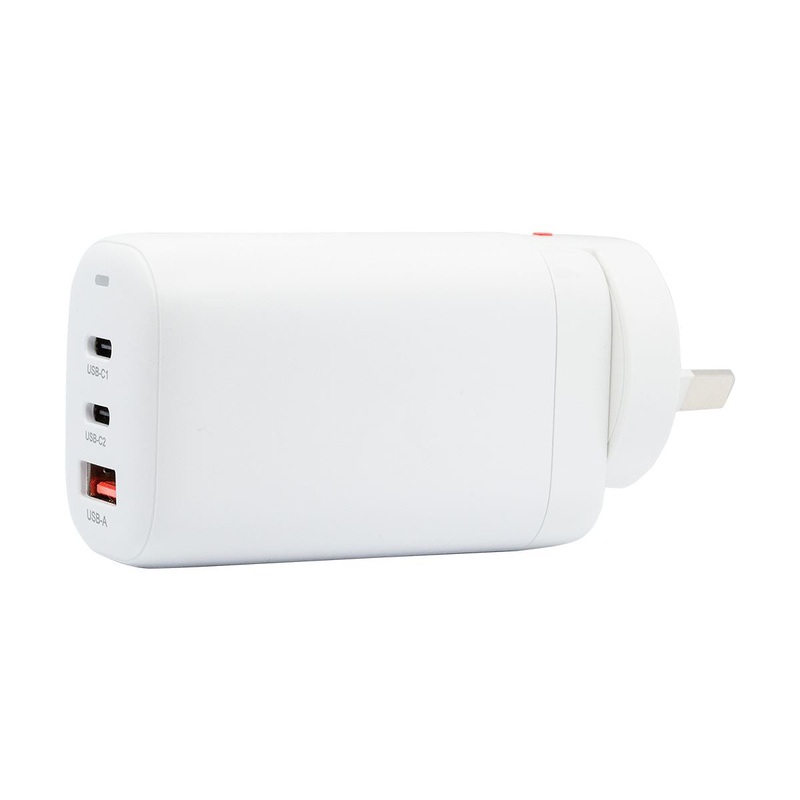 DYNAMIX 65W Dual Port USB-C/A PD Wall Charger/Power Adapter. Allows you to Charge 2x Devices at the Same Time. Whether you”re at Home, in the Office or On the Go! Compact & Lightweight. White
