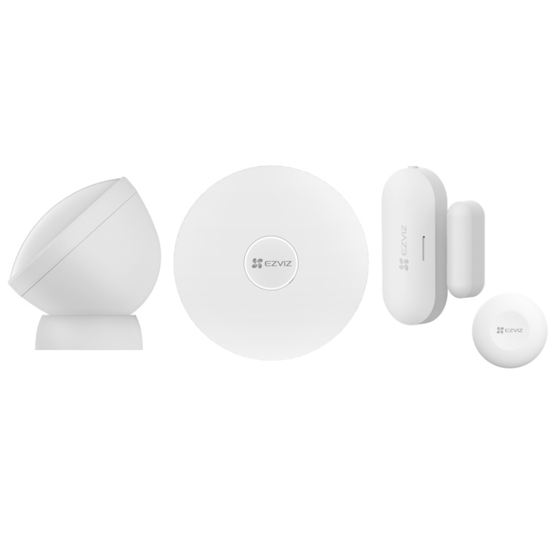 EZVIZ 4-Piece Home Sensor Kit with Instant Mobile Alerts on Detections Easy Set-Up & Control via EZVIZ App Peel-and-Stick. Easy Pairing. Smart Integration with EZVIZ Cameras.