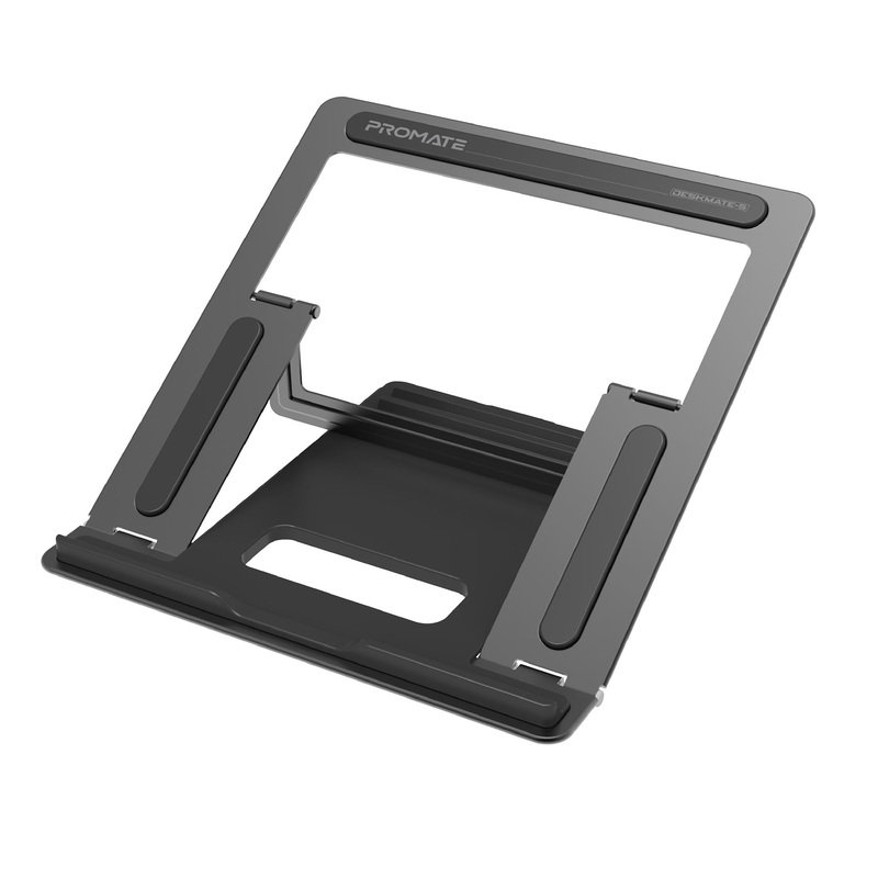 PROMATE Adjustable Laptop Stand Laptops up to 17″. Multi Angle Height  Adjustable 5-16cms. Ergonomic Desigh with Built-in Cable Management. Heat Dissipating Design. Grey Colour