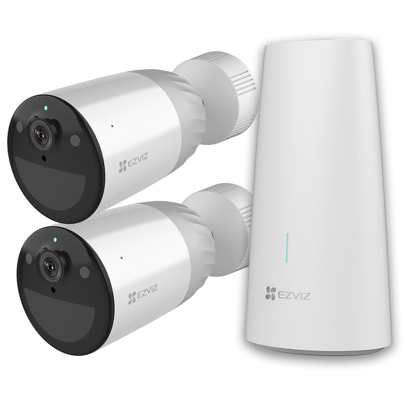 EZVIZ 2x Camera Wire-Free Security Kit. Includes 1x Base Station & 2x BC1 Outdoor WiFi Wire-Free Security Cameras with Long-Lasting 12900mAh Rechargeable Battery. Two-Way Talk, JUNE Promo – Includes FREE C1C-B
