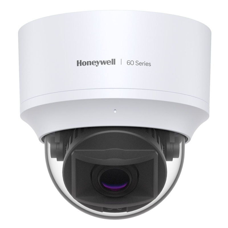 HONEYWELL 60 Series 5MP WDR Indoor IR Dome Camera with P-IRIS Lens. 1/2.8 5 Megapixel progressive scan CMOS. 2.7-13.5mm MFZ. Up to 30m(98 ft) IR, PoE, H.265 HEVC Smart