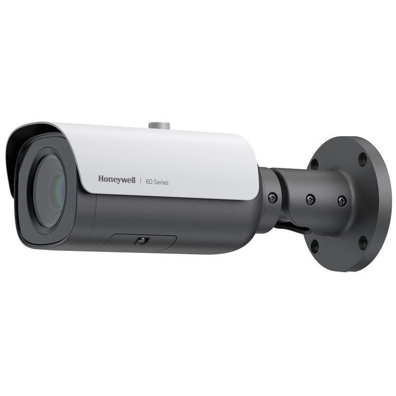 HONEYWELL 60 Series 5MP WDR Outdoor IR Bullet Camera with P-IRIS Lens. 1/2.8 5 Megapixel progressive scan CMOS. 5-50mm MFZ. Up to 60m(197 ft) IR, PoE+, H.265 HEVC Smart 32TB. 2x HDMI, 1x VGA.