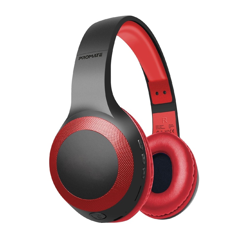 PROMATE Deep Base Bluetooth V5.0 Wireless Over-ear Headphones. Up to 5 Hours Playback, Built-in 200mAh Battery. 10m Operating Distance. Exceptional hi-res Driver Black Colour.
