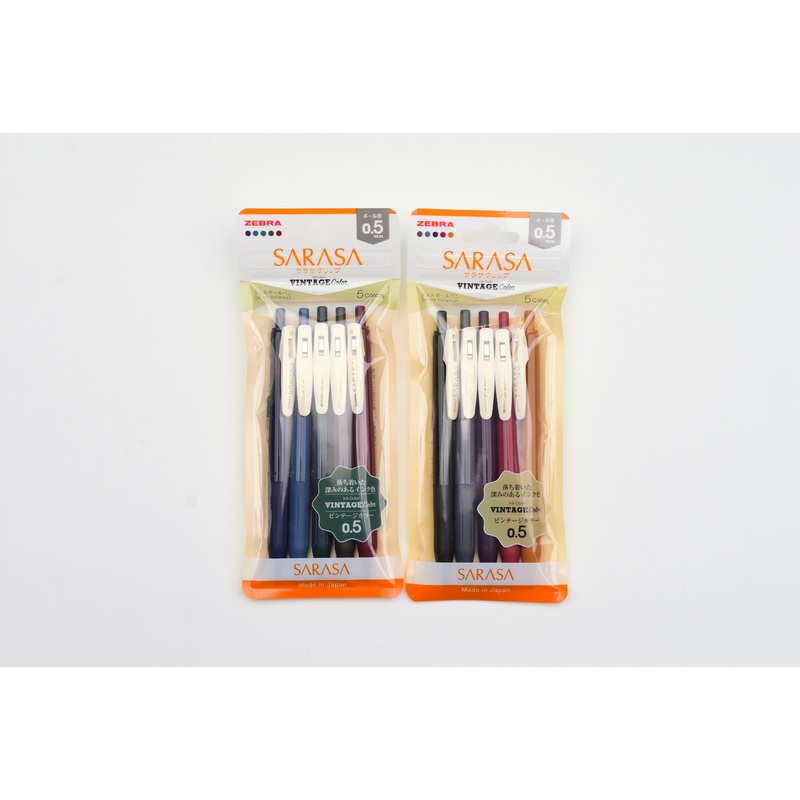 SARASA Clip – Vintage Color – 0.5mm – Set of 5 – 1 & 2