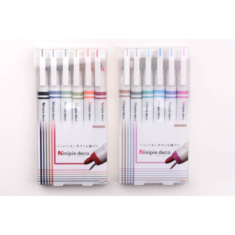 Sun-Star Ninipie Deco Dual Tip Pen – 6 Color Set