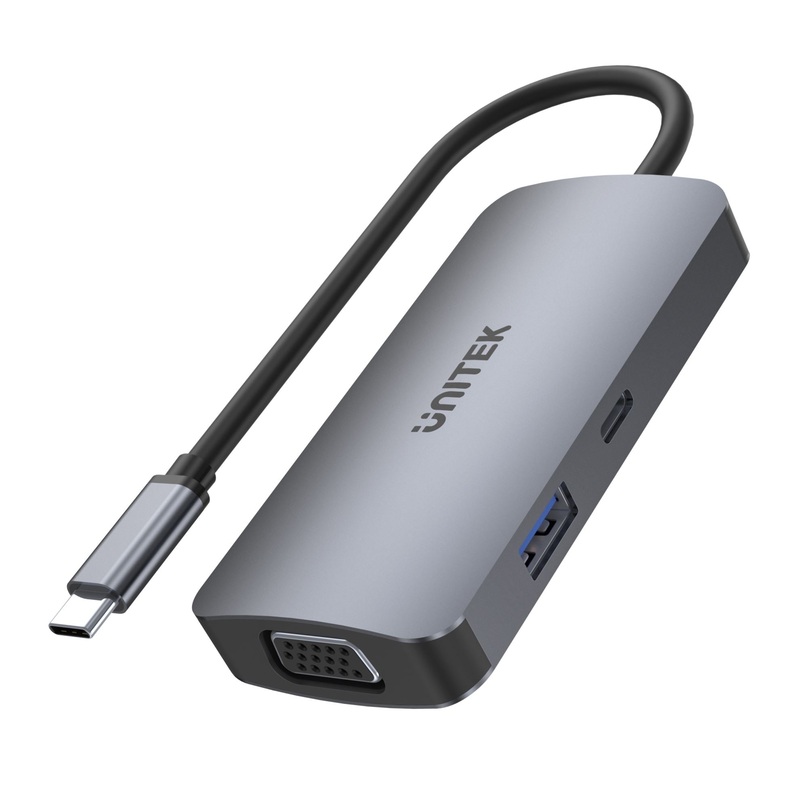 UNITEK 5-in-1 USB 3.1 Mulit-Port Hub with USB-C Connector. Includes 2x HDMI Ports, 1x VGA Port, Plus PD 100W. Supports Triple Display. HDMI UHD 4K@30Hz & VGA FHD JUNE Promo – Includes FREE C137W
