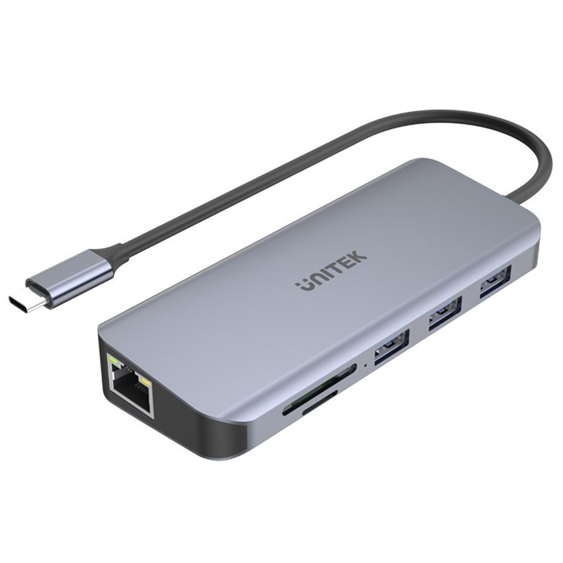 UNITEK 9-in-1 USB 3.1 Multi-Port Hub with USB-C Connector. Includes 1x HDMI Port, 1x VGA Port, 3x USB-A Ports, 1x RJ45, Card Reader, Plus PD 100W. JUNE Promo – Includes FREE C137W