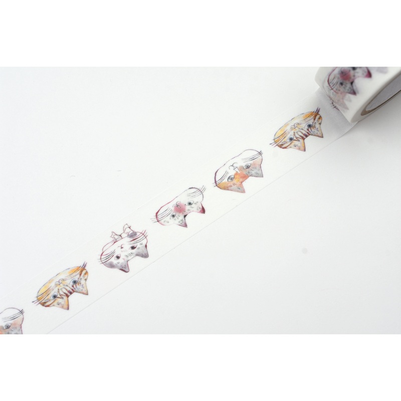 Classiky – Toranekobonbon Washi Tape – Cat Cat Cat – Faces