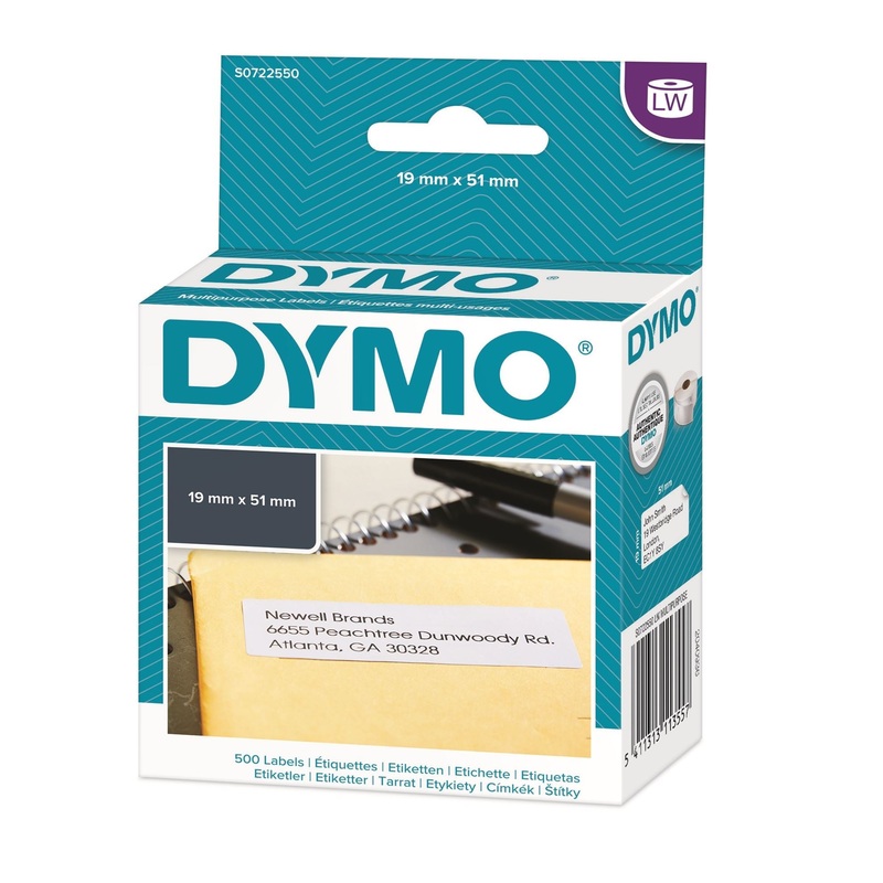 DYMO Genuine LabelWriter Multi Purpose Labels.1 roll (500 Labels). 19mm x 51mm. Also Known As: 11355
