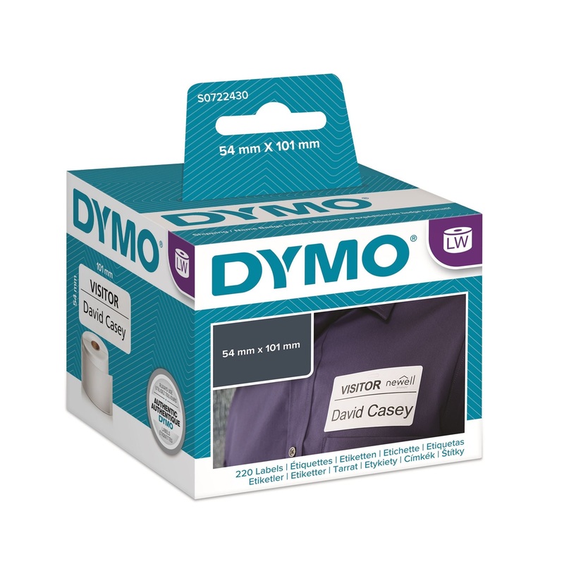 DYMO Genuine LabelWriter Shipping Labels. 1 Roll (220 Labels) 54mm x 101mm labels. Also Known As: 99014