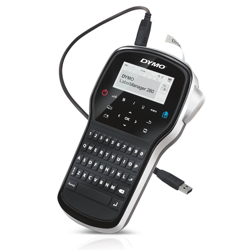 DYMO LabelManager 280P Portable Label Maker with QWERTY Keyboard. Quick and easy typing on the go. Long lasting rechargeable battery. One-touch smart keys. PC/MAC Compatible. Prints on 6, 9 and 12mm