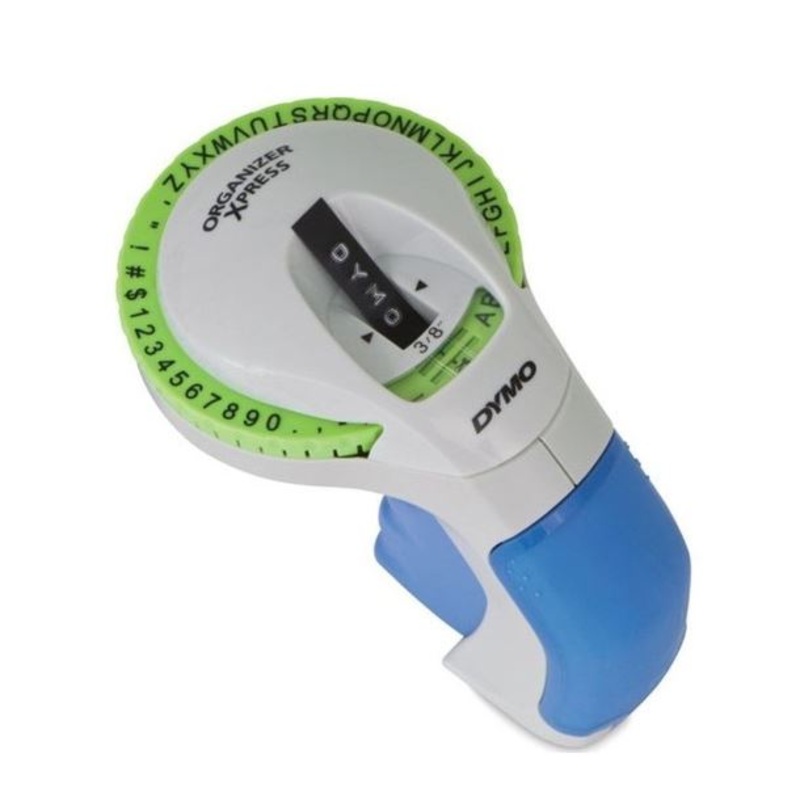DYMO Organiser Express Emboss Label Maker. Ergonomic Design for Easy use. Intuitive turn-and-click system. 49-character wheel. Easy reload with cassette soft-touch grip. Extra-long life construction.