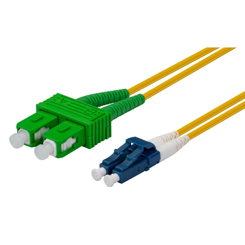 DYNAMIX 10M SCAPC/LC Single mode G657A1 Duplex Fibre Lead LSZH Yellow Jacket