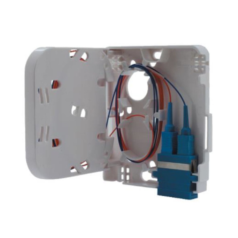 DYNAMIX FTTH Compact Wall Outlet 1 Port SC Duplex / LC Quad, Up to 4 fibres, Unloaded