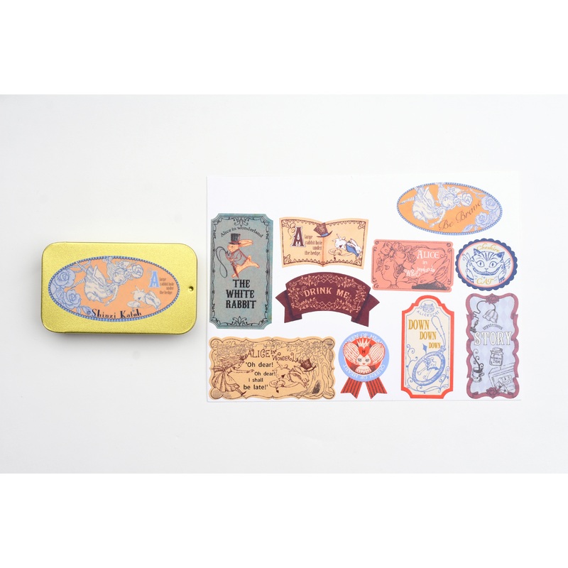 SEAL-DO Alice In Wonderland Flake Sticker With Tin Case – White Rabbit