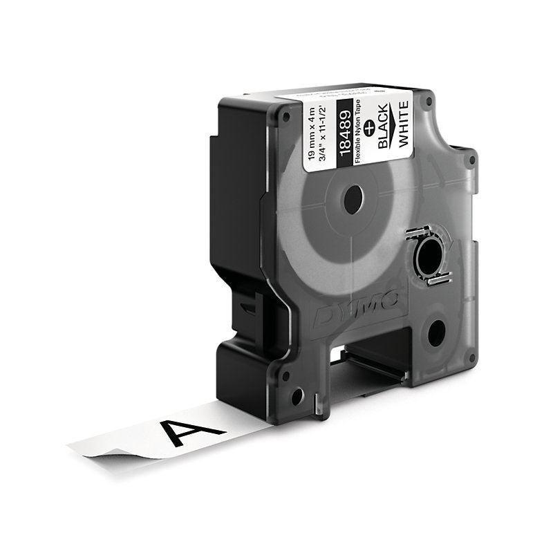 DYMO Genuine Rhino Industrial Labels-Flexible Nylon 19mm Black On