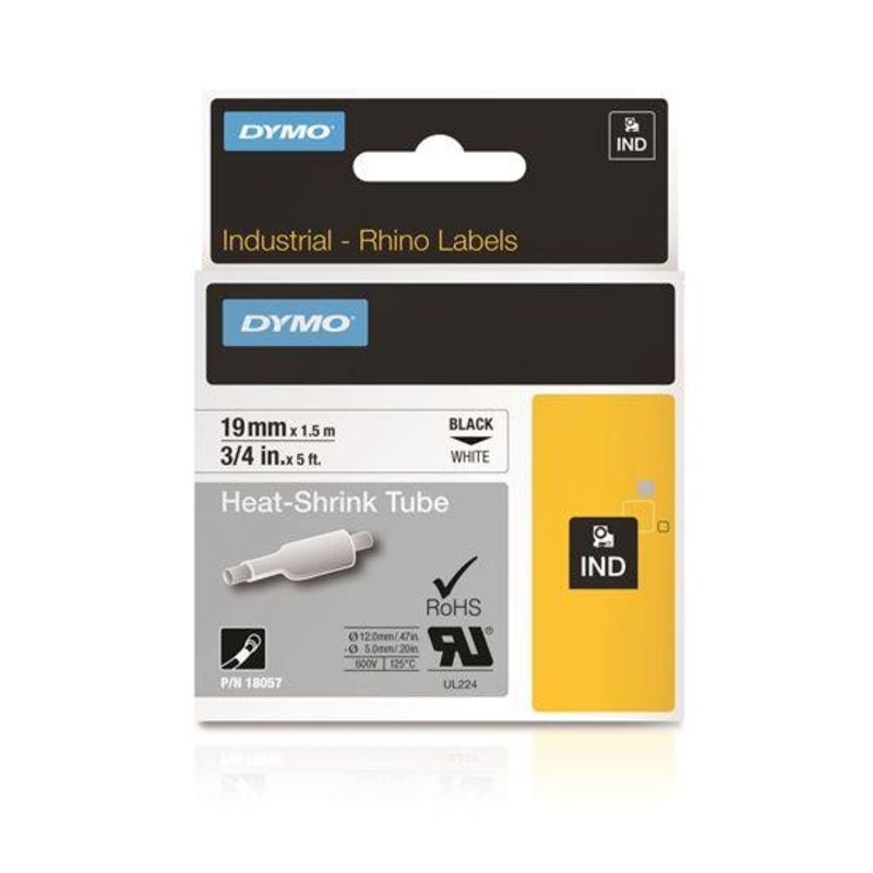 DYMO Genuine Rhino Industrial Labels-Heat Shrink Tube 19mm Black
