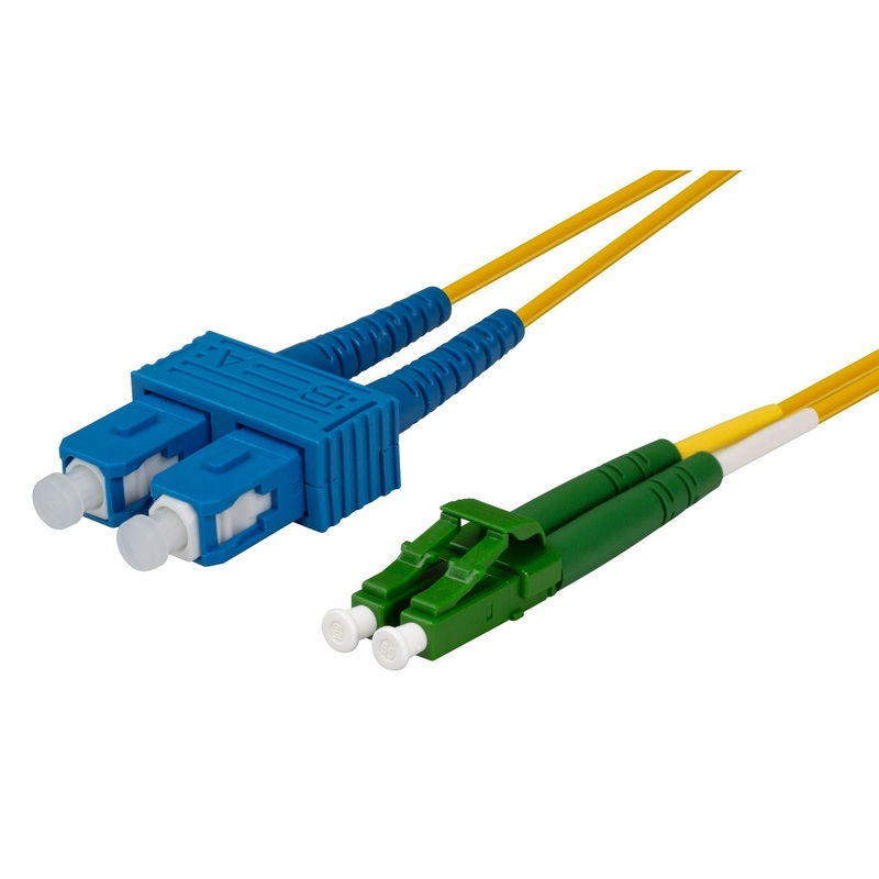 DYNAMIX 0.5M 9 LC APC/SC Duplex Single Mode G657A1 Bend Insensitive Fibre Lead. Yellow LSZH Jacket