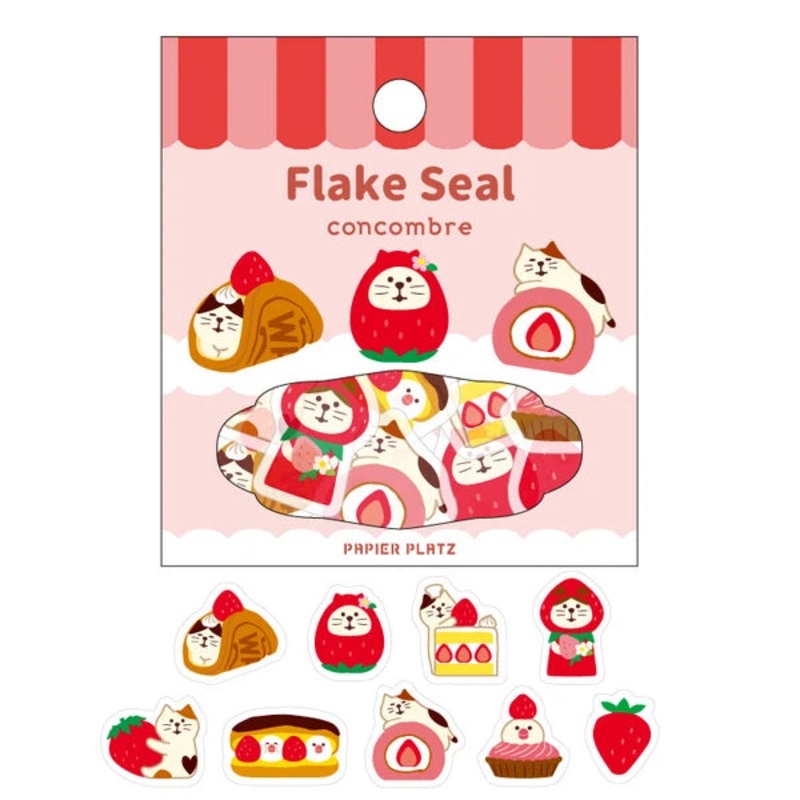 Papier Platz – Concombre Flake Stickers – Strawberry