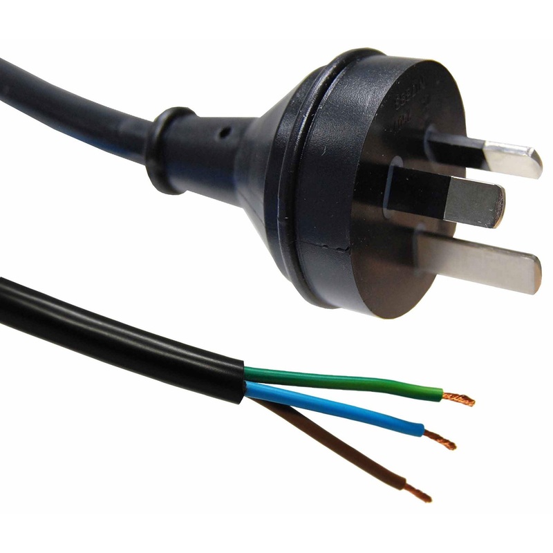 DYNAMIX 2M 3-Pin Plug To Bare End, 3 Core 0.75mm Cable, Black