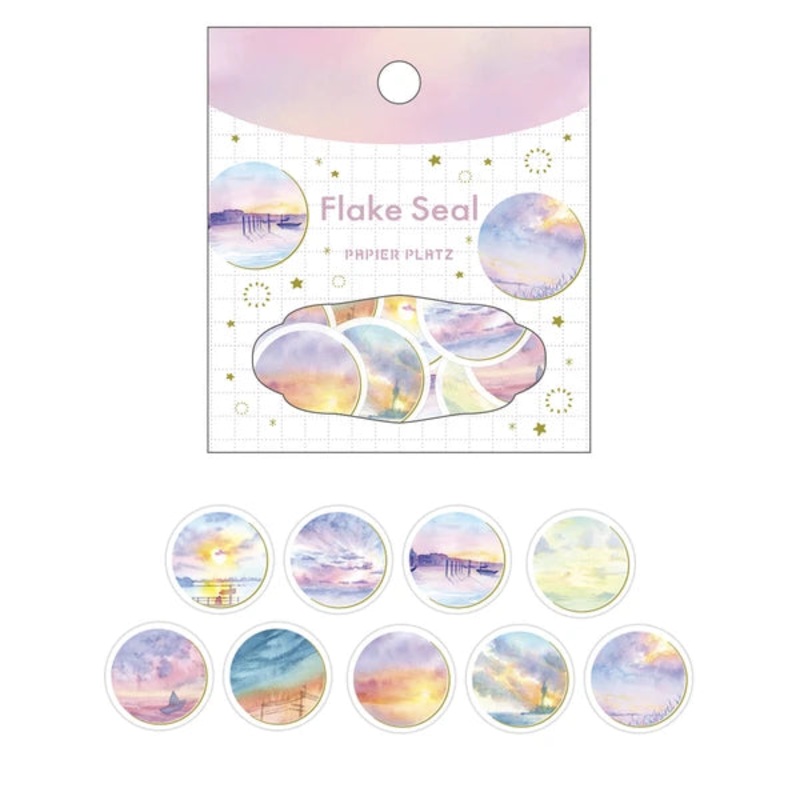 Papier Platz – Awa Flake Stickers – Round Dusk