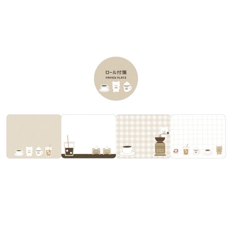 Papier Platz PAPIER GRAPHICS – Roll Sticky Notes – Bear Coffee