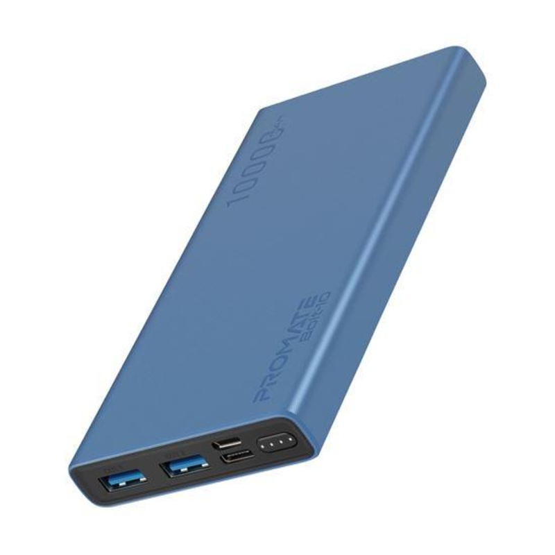 PROMATE 10000mAh Smart Charging Power Bank With Dual USB Output.
