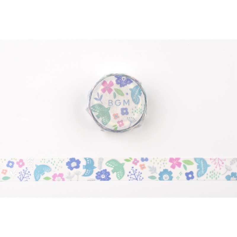 BGM Washi Tape – Foil Stamping –  Nordic Forest – Bird Song