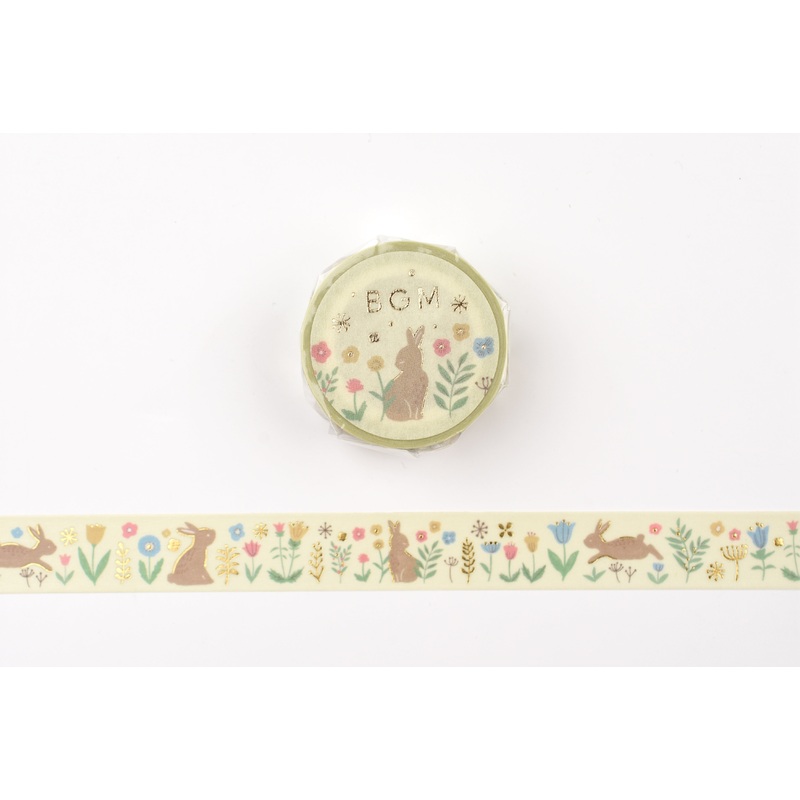 BGM Washi Tape – Foil Stamping –  Nordic Forest – Flowers and Rabbits