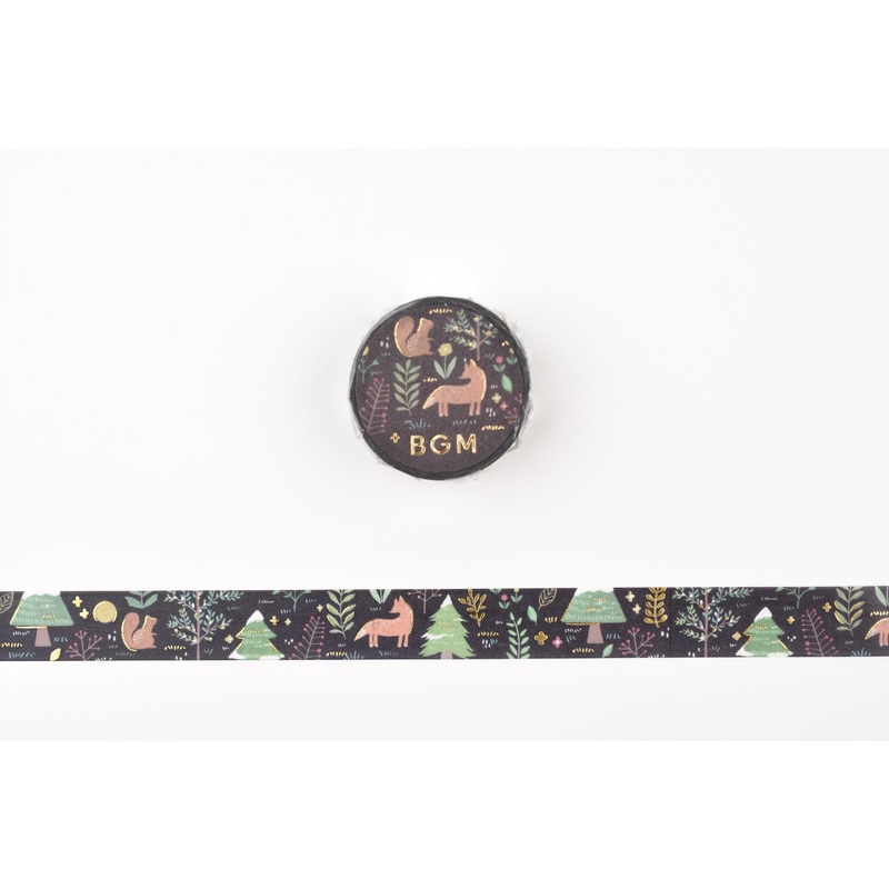 BGM Washi Tape – Foil Stamping –  Nordic Forest – Moonlit Forest
